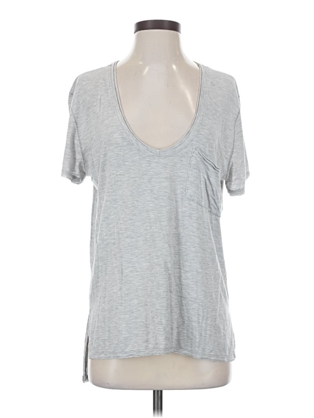 We The Free Heather Gray Scoop Neck Pocket Tee